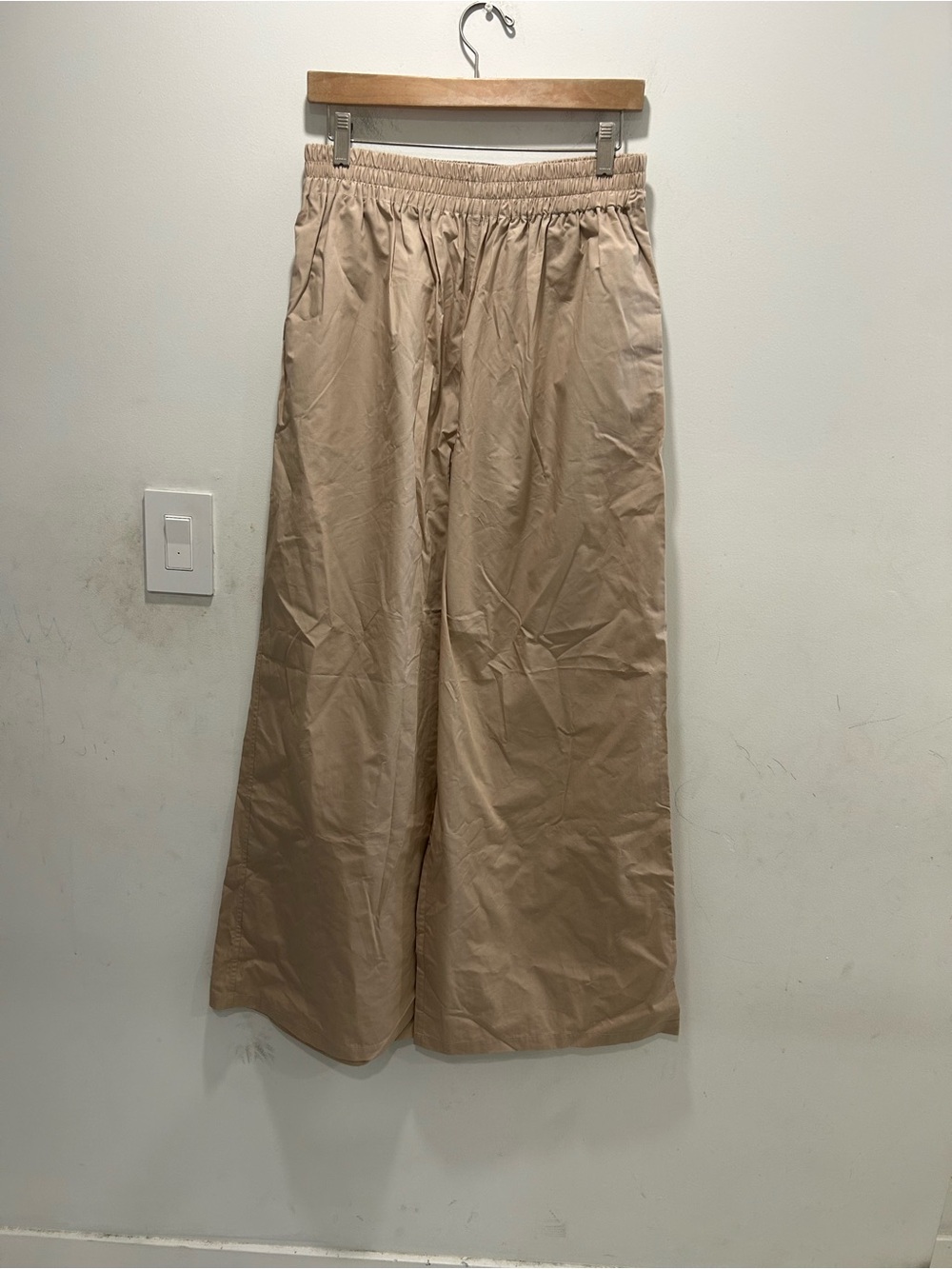 Organic by John Patrick Wide Leg Elastic Waist Pants - Beige